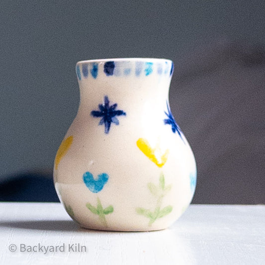 Blue and Yellow Scandi Mini Vase by Taylor
