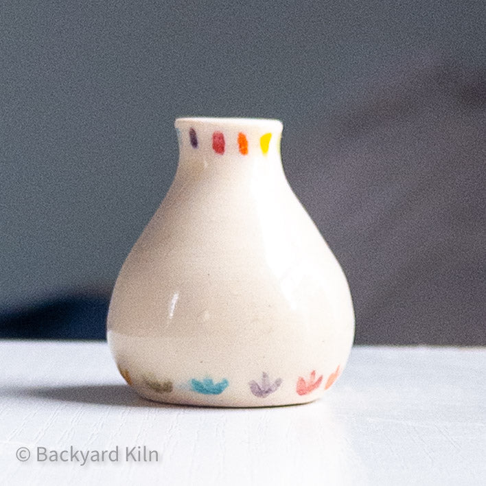 Tiny Black Cat Rainbow Vase by Taylor