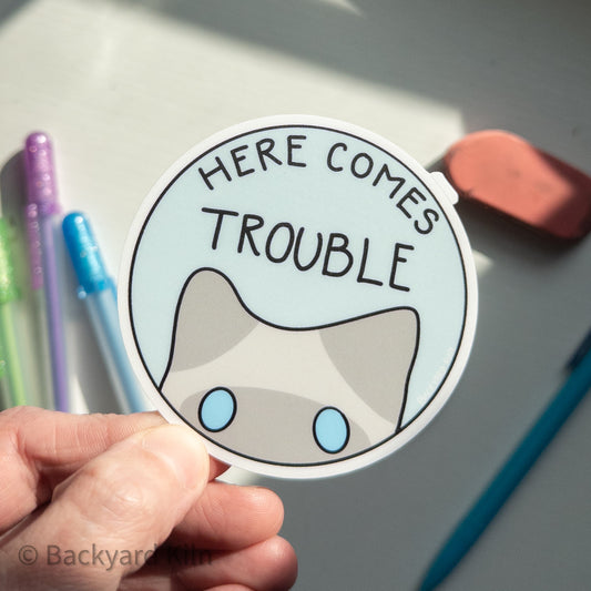 Trouble Cat Sticker by Taylor