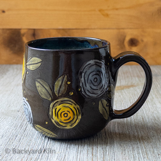 Dark Flowers Mug #2 by Taylor