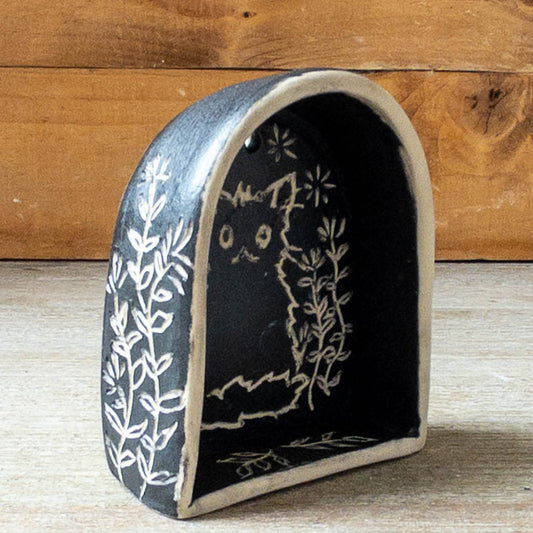 Small Black Hanging Cat Shrine/Shelf - Taylor