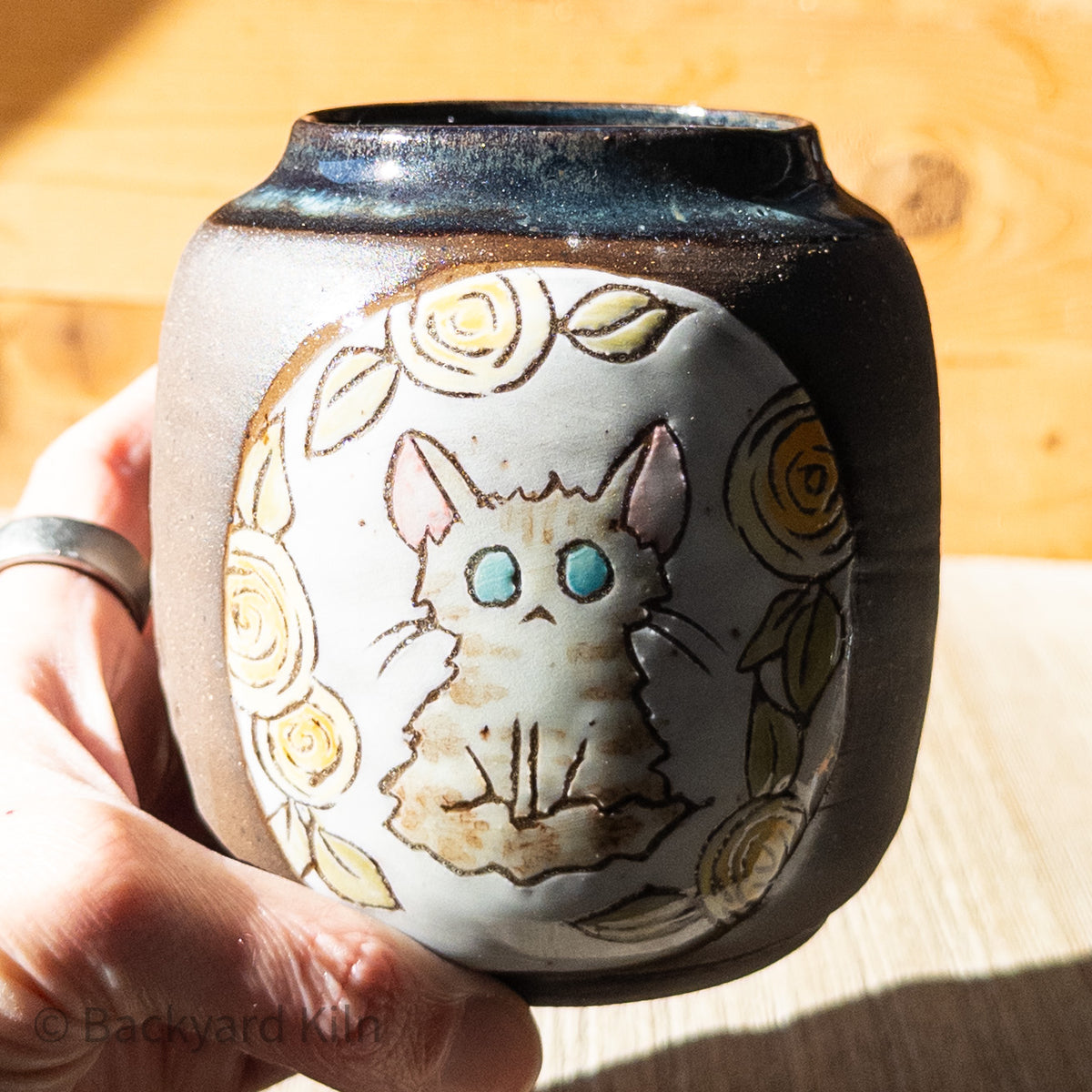 Fundraiser Cat Vase: Emerald 2 by Taylor