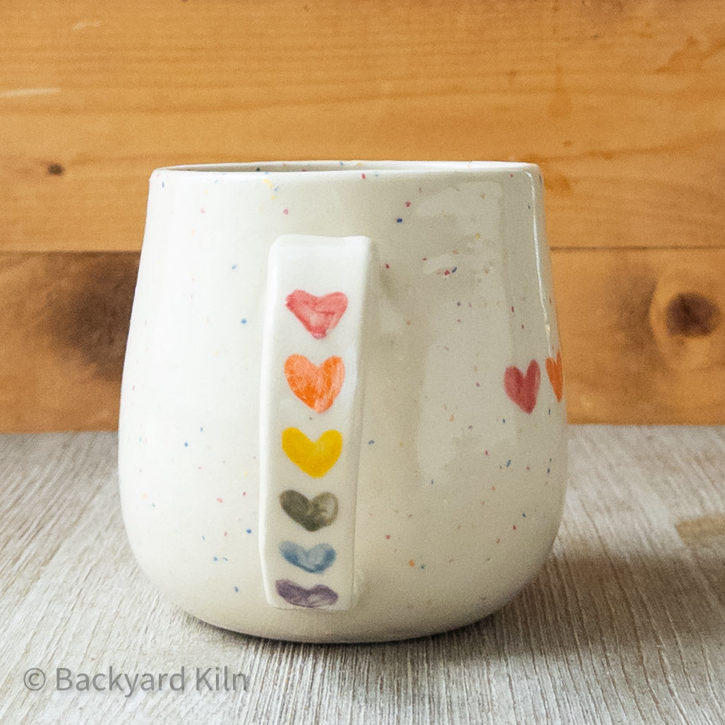 Rainbow Hearts Funfetti Mug #2 by Taylor