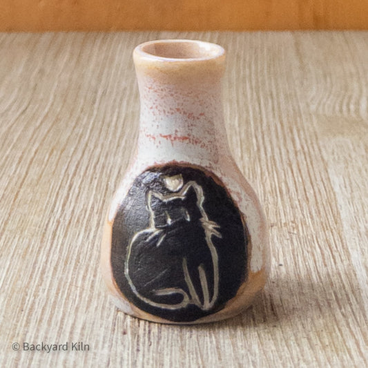 Lunar Glaze Mini Cat 🖤 Vase by Taylor