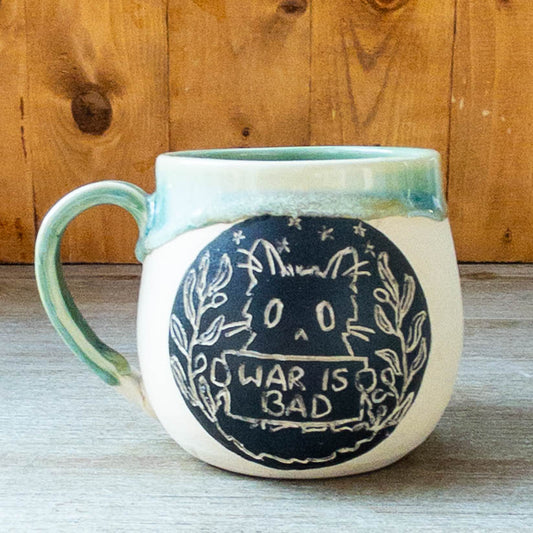 Fundraiser “War Is Bad” Cat Mug - Taylor