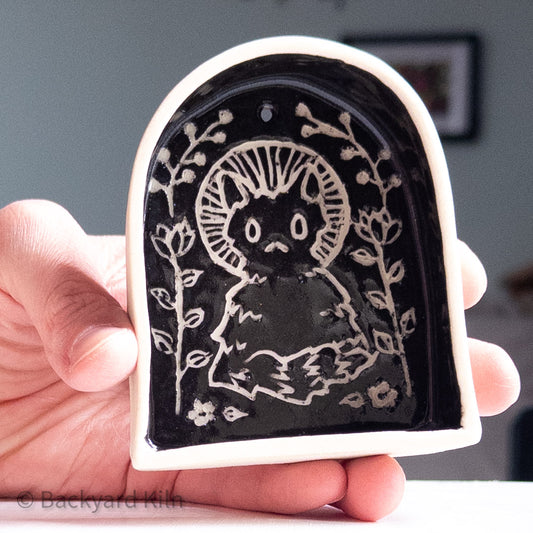Small Black Hanging Cat Shrine/Shelf - Taylor
