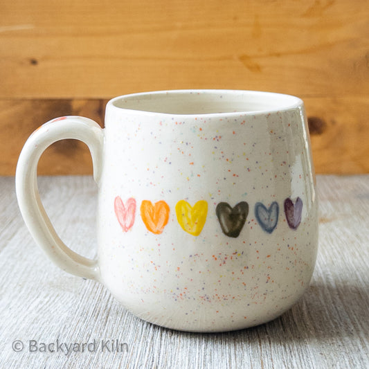 Rainbow Hearts Funfetti Mug #6 by Taylor - SECOND