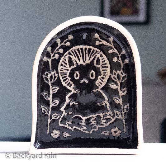 Small Black Hanging Cat Shrine/Shelf - Taylor