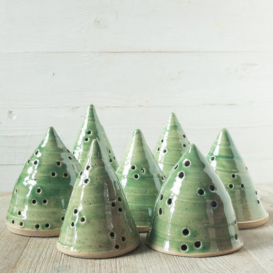 Ceramic Christmas Tree Luminaries - Taylor
