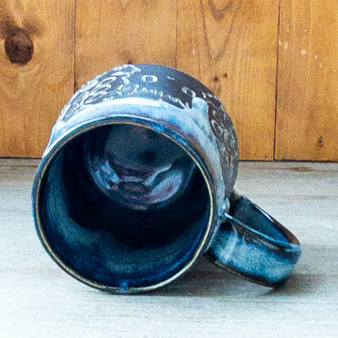 Handmade Cats and Flowers Pottery Mug #4