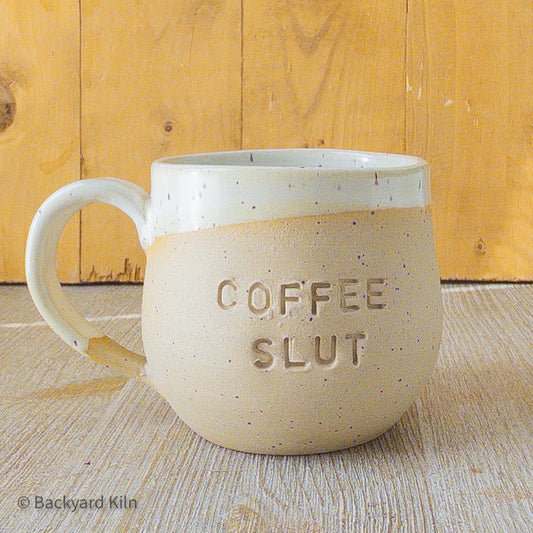 White Speckled Coffee Slut Mug - Taylor
