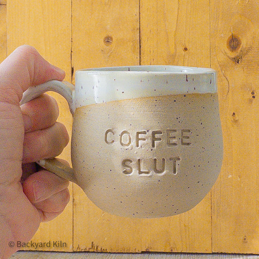 White Speckled Coffee Slut Mug - Taylor