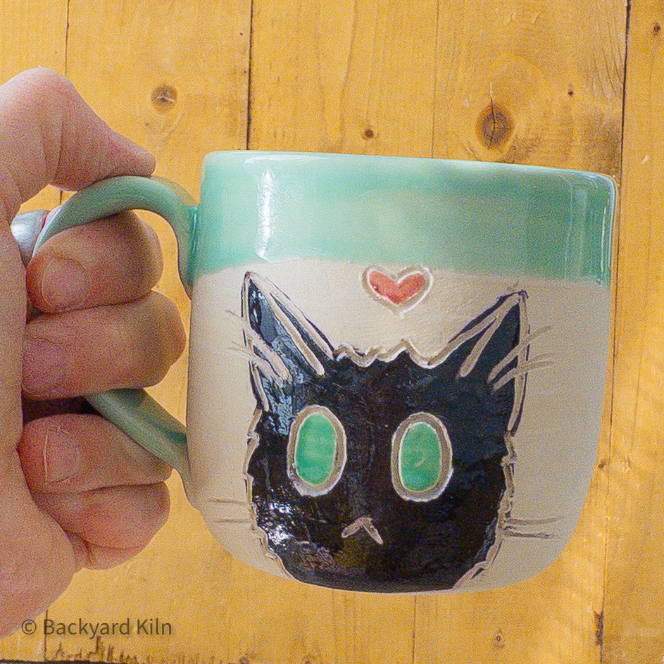 Black Cat Mug Aqua - Taylor