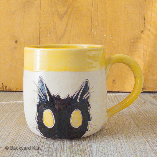 Black Cat Mug Yellow - Taylor
