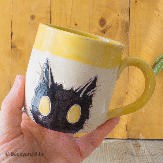 Black Cat Mug Yellow - Taylor