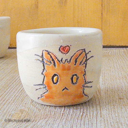 Orange Cat Heart Shot Glass - Taylor