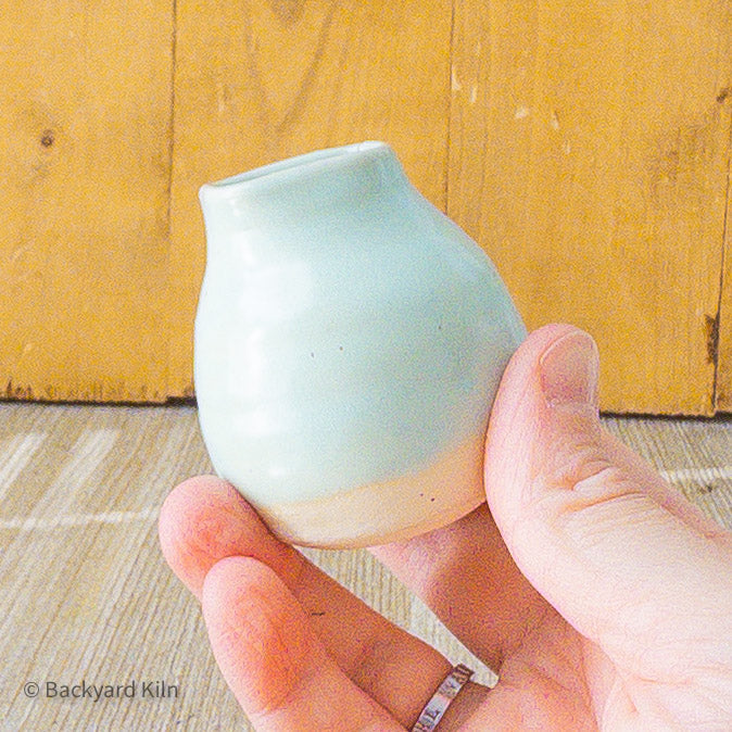 Aqua Tiny Vase with Rectangle Lip - Taylor