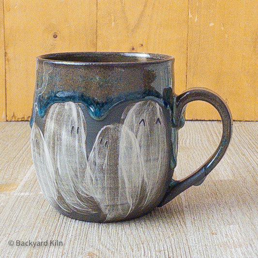 Overlapping Slip Ghost Mug Dark Blue - Taylor