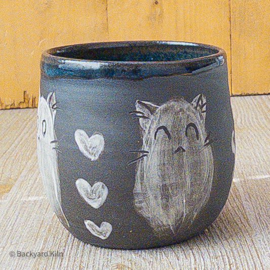 Mini Cat Slip Ghost Mug, Blue - Taylor
