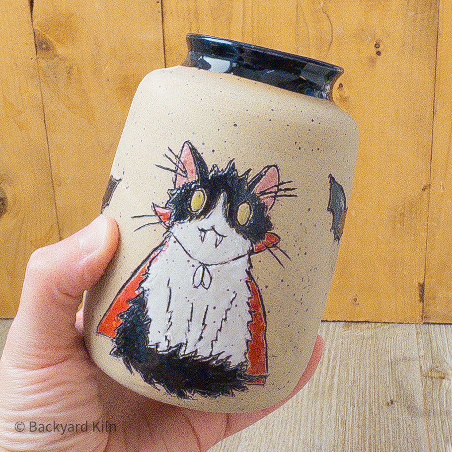 Fundraiser Cat Vase: Cobalt - Taylor