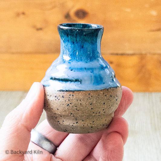 Blue Speckled Mini Vase by Taylor