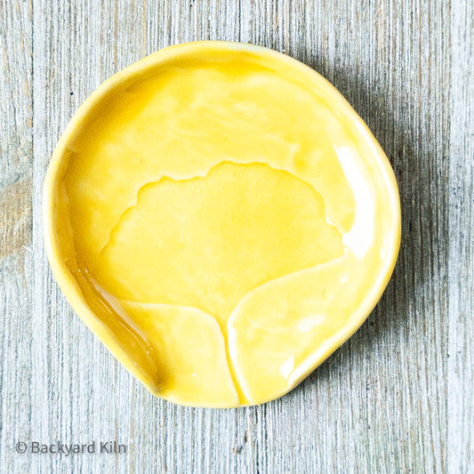 Yellow Ginkgo Leaf Spoon Rest by Taylor