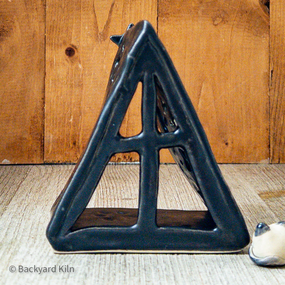 Black Matte Mini Tent Luminary and Cat by Taylor