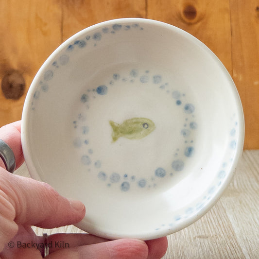 Green Fish w/Bubbles Scandi Pet Bowl by Taylor