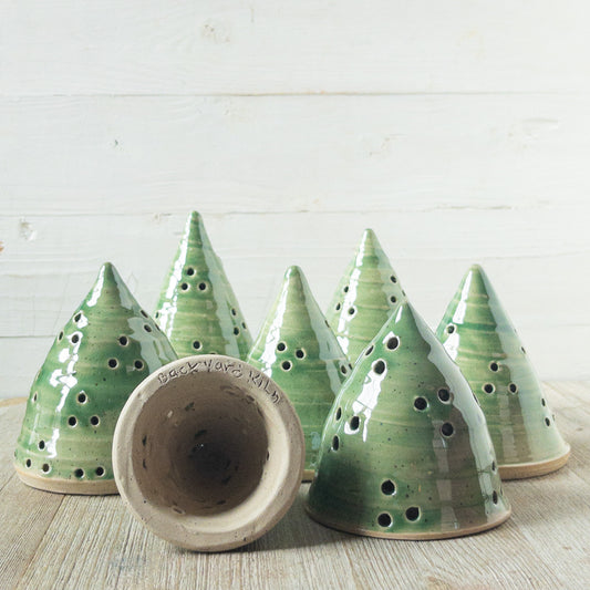 Ceramic Christmas Tree Luminaries - Taylor