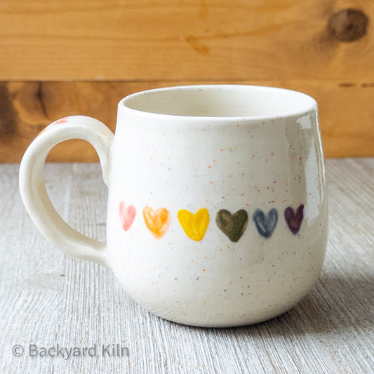 Rainbow Hearts Funfetti Mug #8 by Taylor - SECOND