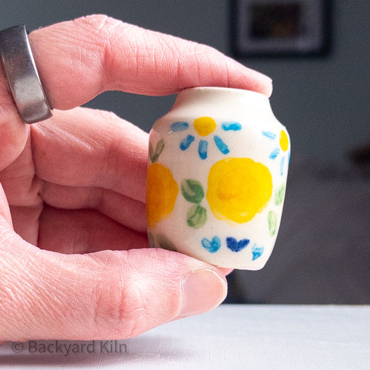 Yellow and Blue Scandi Tiny Vase by Taylor