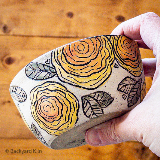 Yellow Rose-Carved Bowl by Taylor