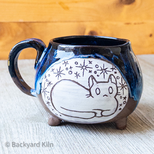 Cat with Stars Cauldron Mug by Taylor