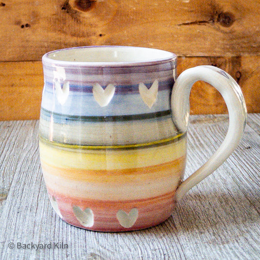 Rainbow Large Carved Hearts Mug by Taylor