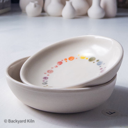 Rainbow Bubbles - Porcelain Cat Bowl by Taylor