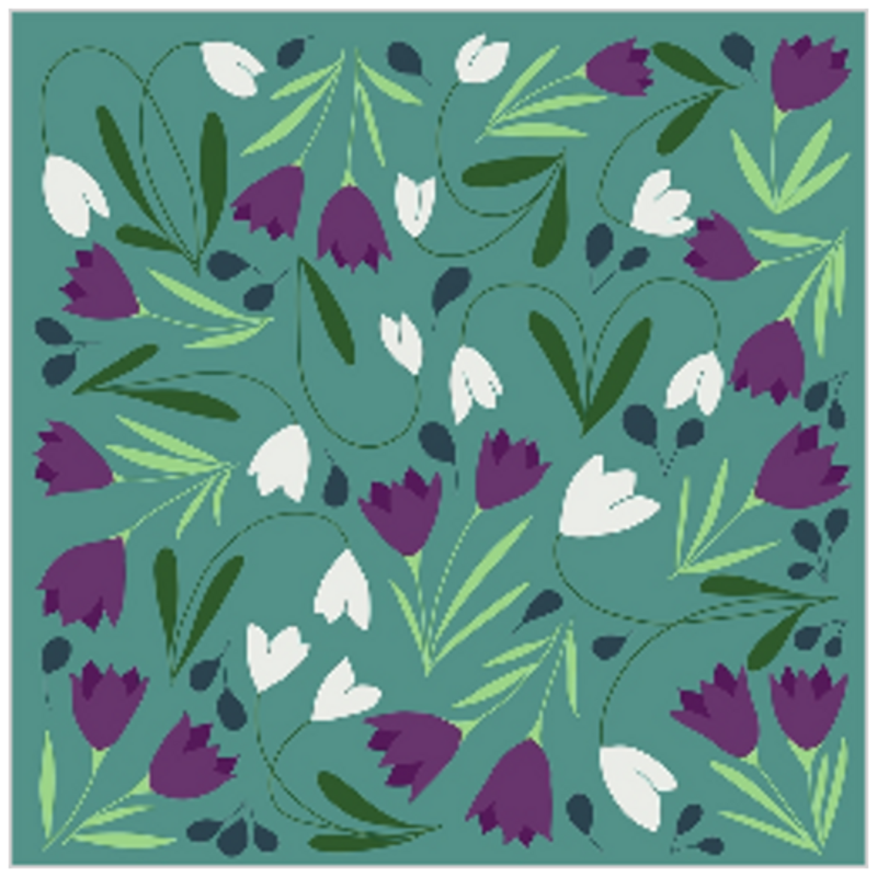 Purple and White Florals 10x10”