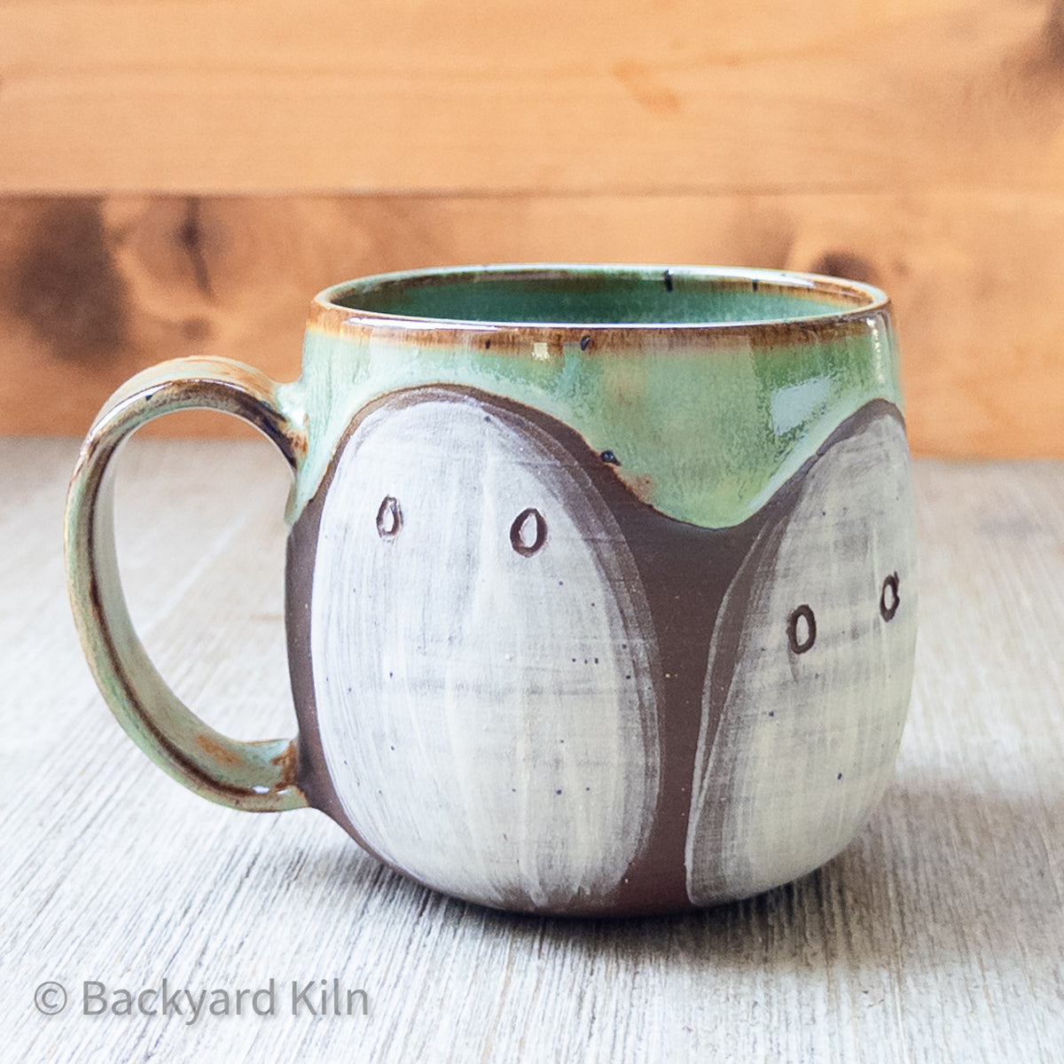 Med Ghost Mug, Green Glimmer Glaze 2 by Taylor