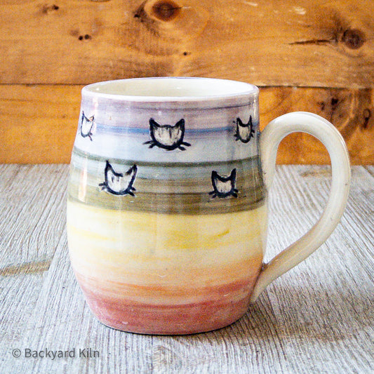 Rainbow Cat Heads Mug by Taylor