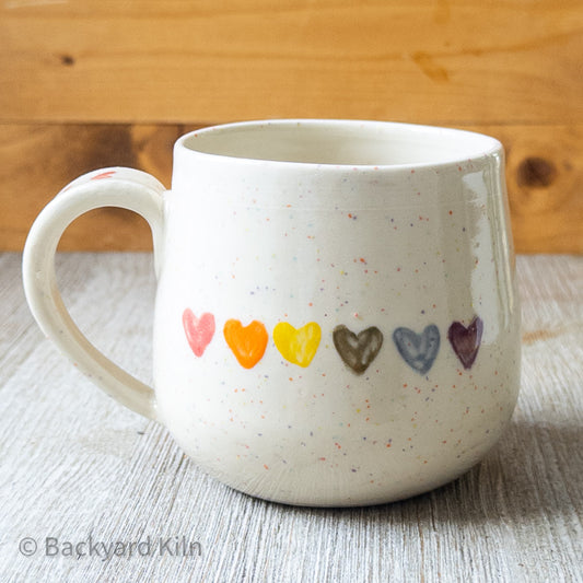 Rainbow Hearts Funfetti Mug #5 by Taylor - SECOND