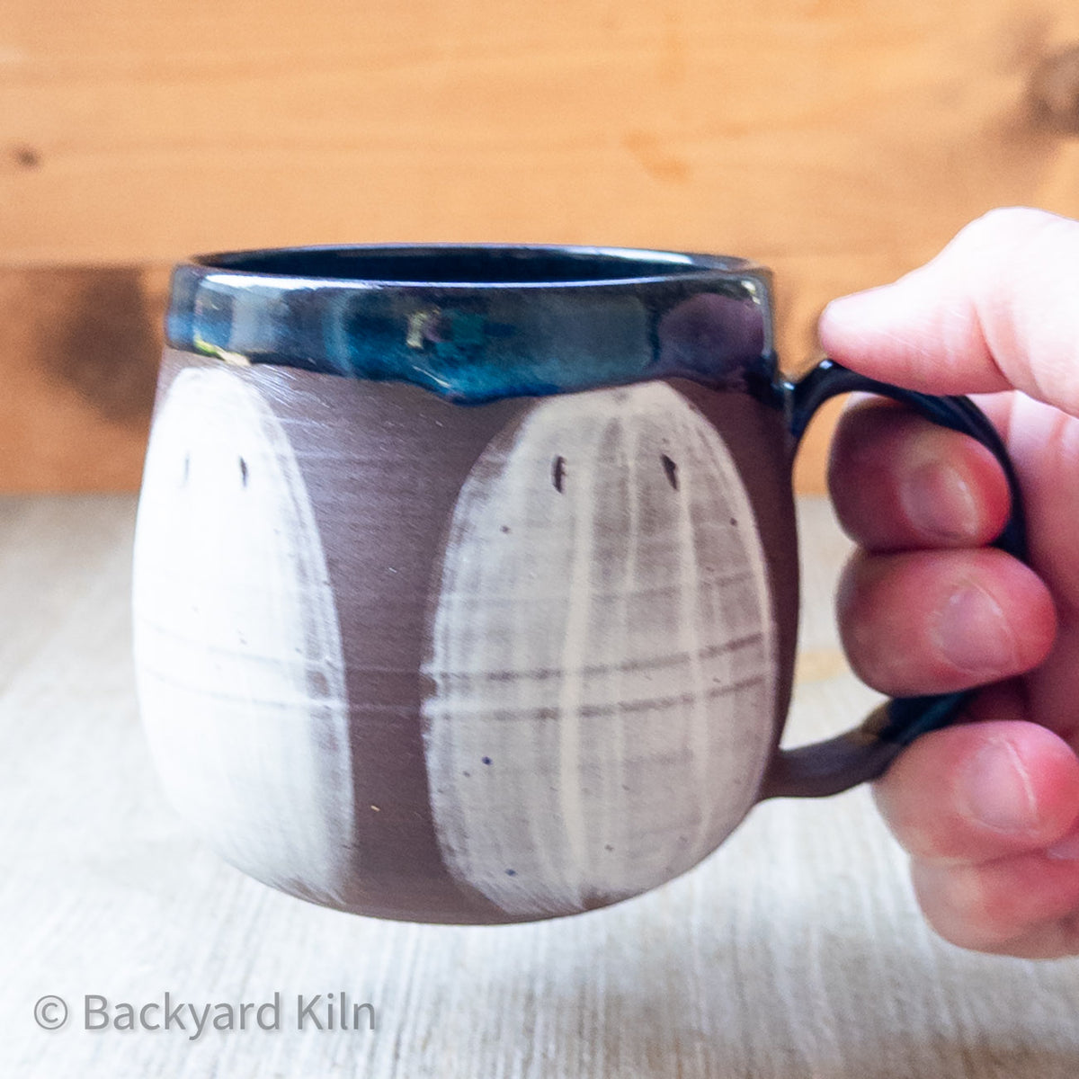 Med Ghost Mug, Blue Glaze 1 by Taylor