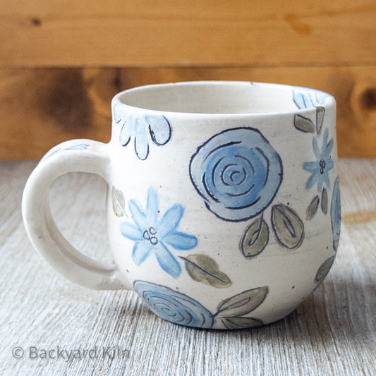 Blue Flowers Mug #2 by Taylor - SECOND