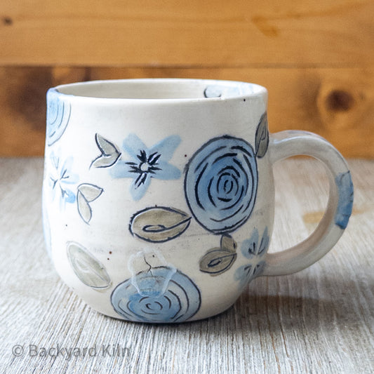 Blue Flowers Mug #2 by Taylor - SECOND