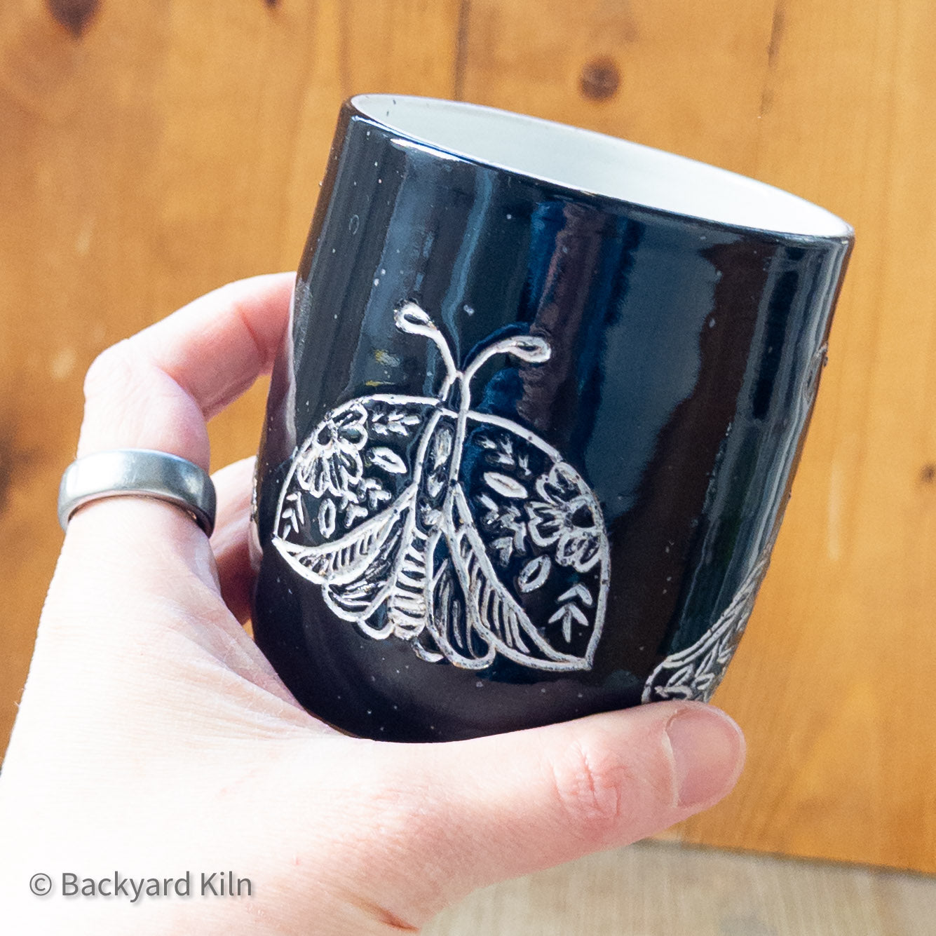 Black Scandi Moths & Butterflies Tumbler - Taylor
