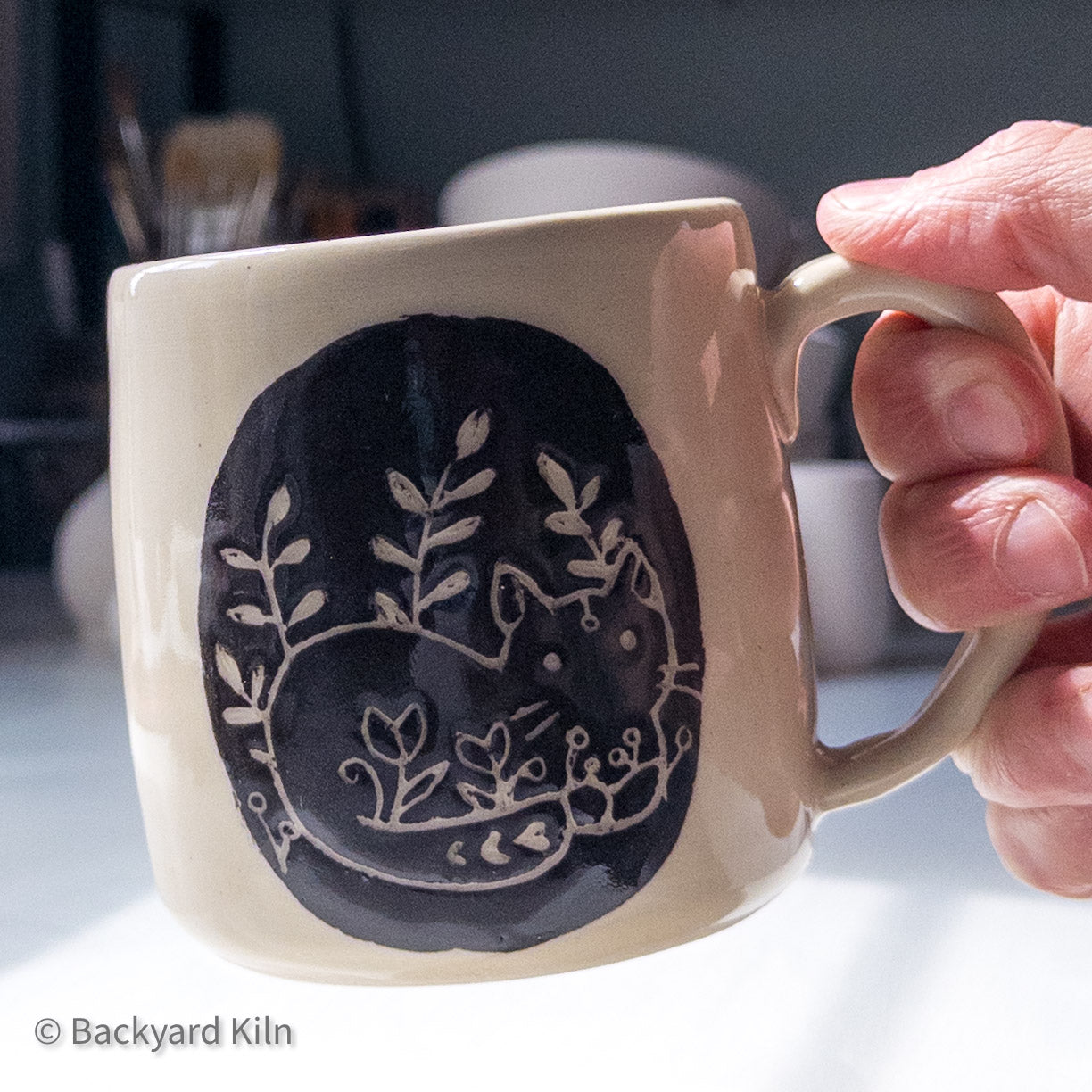 Scandi Black Cat Mug by Taylor
