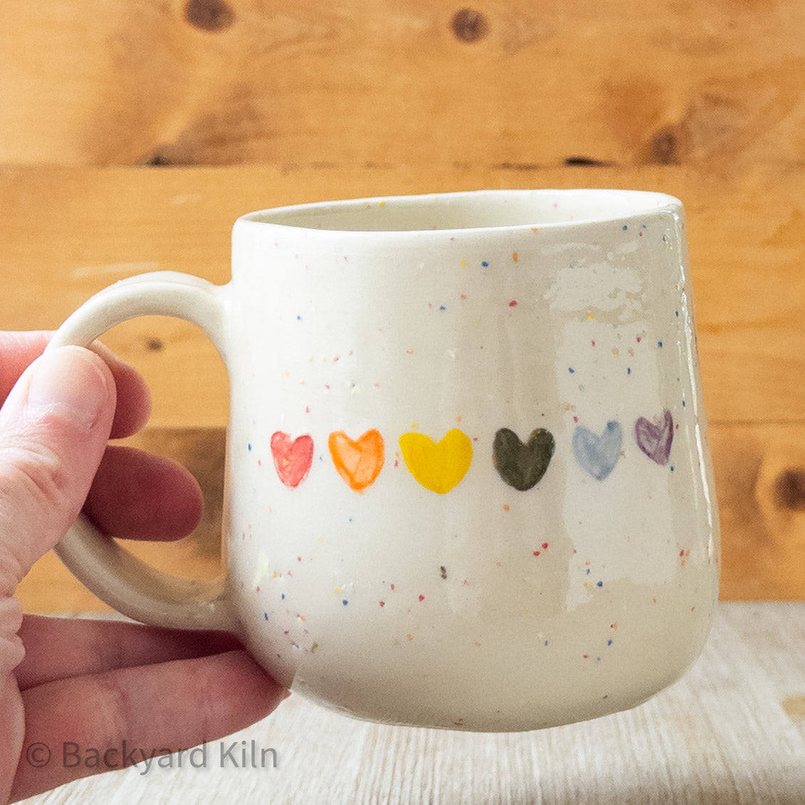 Rainbow Hearts Funfetti Mug #4 by Taylor