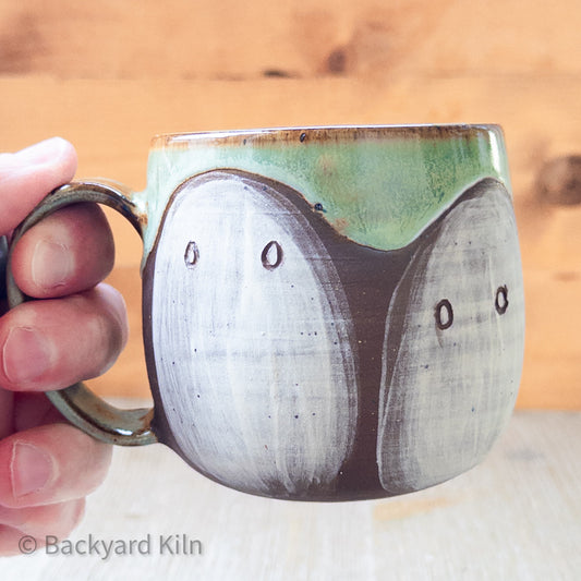 Med Ghost Mug, Green Glimmer Glaze 2 by Taylor