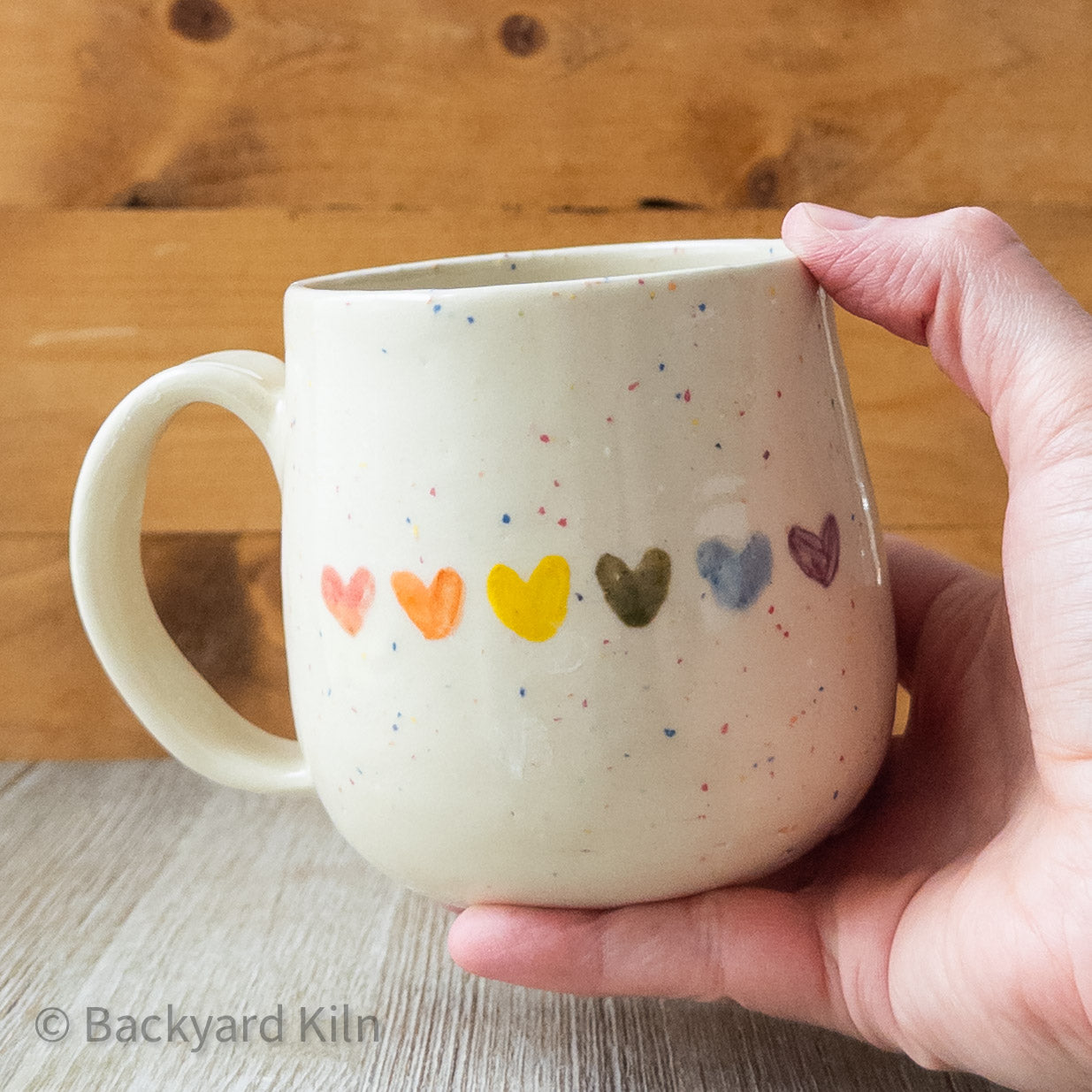Rainbow Hearts Funfetti Mug #2 by Taylor