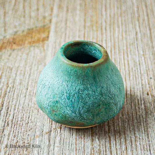 Weathered Turquoise Mini Cat Vase by Taylor