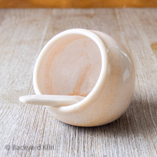 Peachy White Salt Cellar with Spoon by Taylor