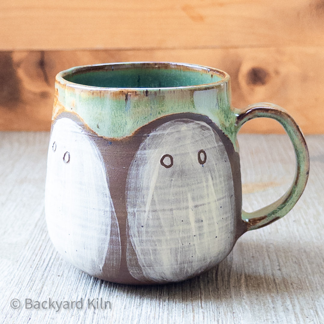 Med Ghost Mug, Green Glimmer Glaze 1 by Taylor